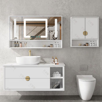 Bathroom integrated cabinet wall-mounted with washbasin all-aluminum all-aluminum whole house furniture wine cabinet balcony cabinet customization