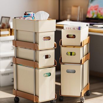 Under-desk rack office work station movable floor-standing bookshelf drawer cart storage rack