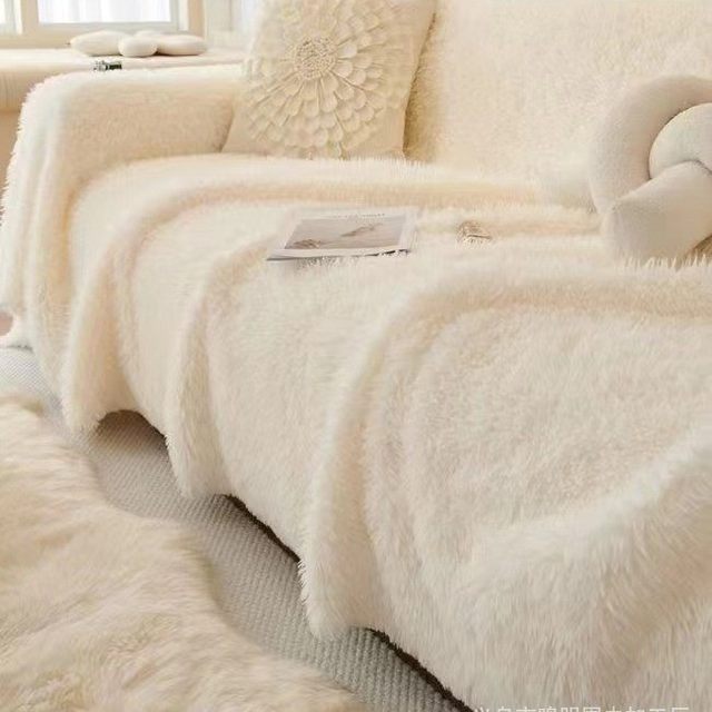 Rabbit Blanket Imitation Tuscan Leisure Cover Blanket Light Luxury Sofa Blanket Air Conditioning Blanket Thickened Warm Nap Fleece Blanket