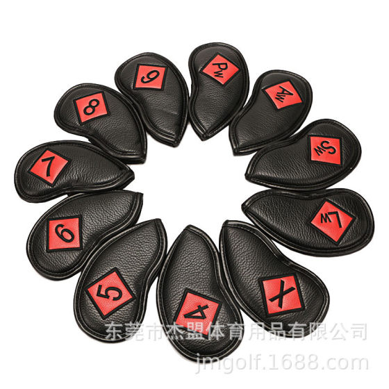 新高尔夫套铁杆11个/套荔枝纹防水菱形格球杆帽套杆头保护套爆款