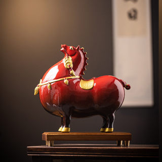 Hot-selling tang horse ornaments to attract wealth, ceramics, horse new chinese style living room wine cabinet decoration, office entrance, desktop crafts