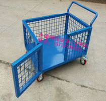 Warehouse handling trolley trailer grid cart turnover cart mute flat folding cart logistic trolley pull stock