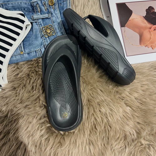 Летние модные нескользящие сланцы, пляжные черные тапочки, изысканный стиль