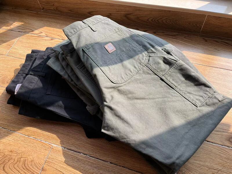 Bella Hadid's Same Carhartt B11,B151 Carhartt Main Line Washed Leather Label Cargo Pants