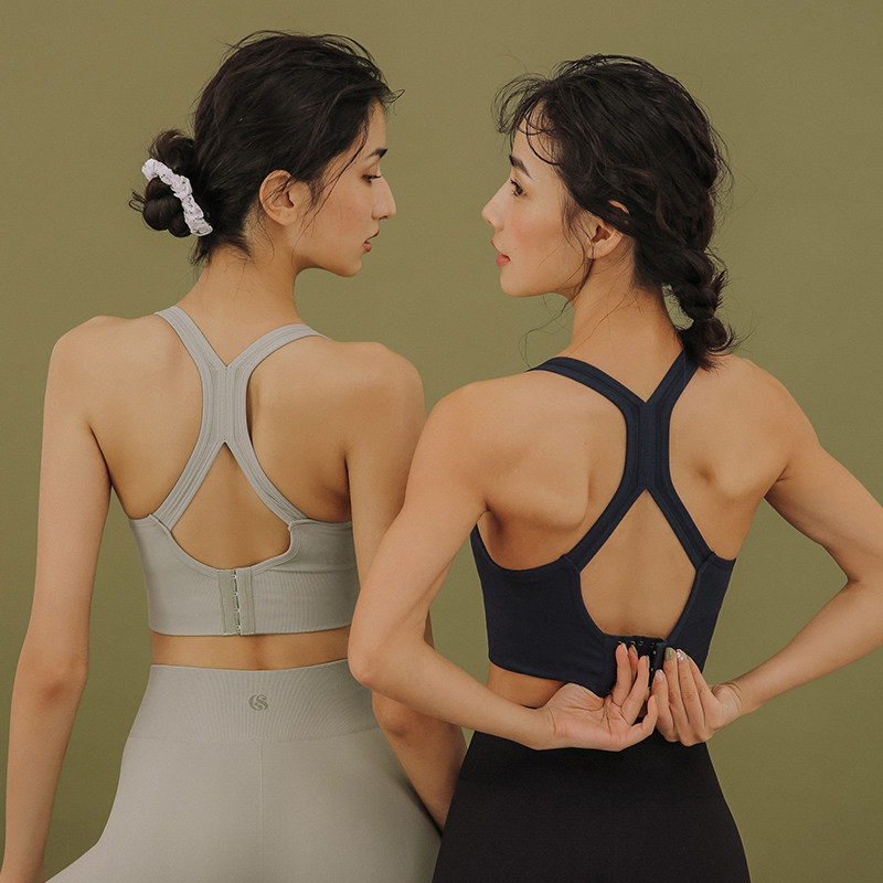 Furry Roie Sports Underwear Women Running Shockproof Bra Cross Beauty Back Yoga Vest Fitness Training Bra 