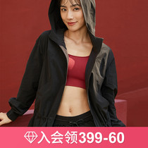 Runaway Lolita tide loose fitness clothes Net red hooded sports top Autumn custom yoga clothes Hip-hop cardigan