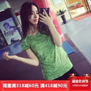 Runaway Loli Cổ tròn chạy bộ yoga tập thể dục quần áo thể thao ngắn tay Áo thun nữ mùa thu ẩm