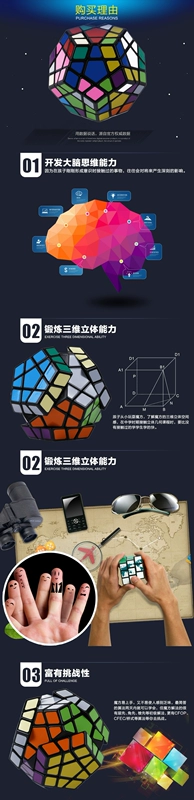 Bàn tay linh thiêng chính hãng 5 Rubiks Cube Alien Dodecahedron Thứ ba Thứ năm Trò chơi Cube của Rubik Đồ chơi giáo dục dành riêng cho trẻ em - Đồ chơi IQ