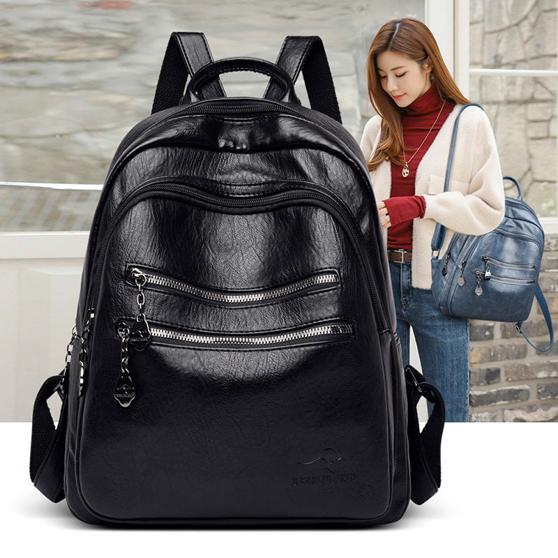 Hong Kong I Tgreg Leather Shoulder Bag Female New Fashion Backpack Head Cow Leather Soft Capacity Travel Pack