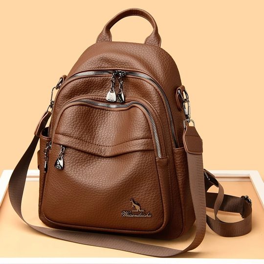 Hong Kong I.Tgreg Women's Fashion Backpack Genuine Leather Lightweight Versatile Mother Backpack Soft Leather Casual Travel Bag
