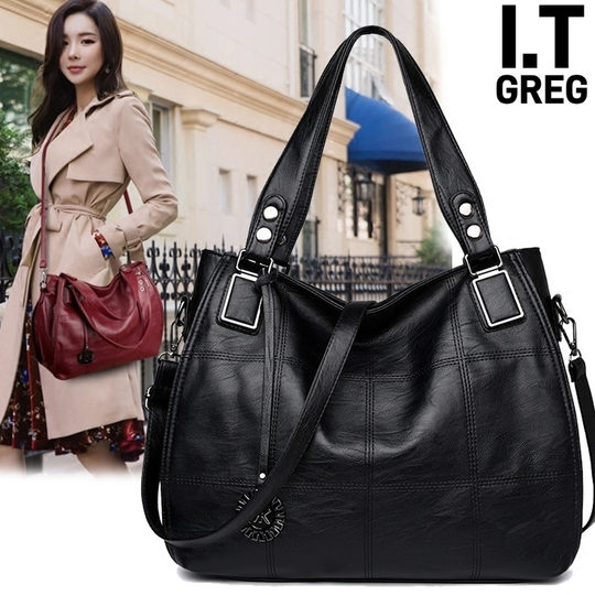 Hong Kong I.Tgreg genuine leather bag for women, European and American mother bag, soft leather portable shoulder bag, large capacity, versatile crossbody bag
