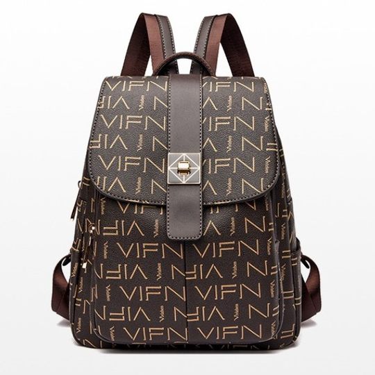 香港I.Tgreg韩版女士真皮双肩包经典印花背包休闲大容量旅行包潮