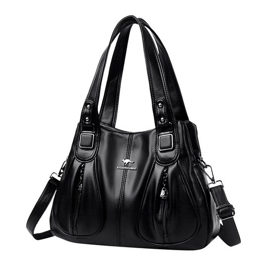 Hong Kong I.Tgreg genuine leather women's bag, fashionable middle-aged mother bag, versatile handbag, soft leather shoulder crossbody large bag