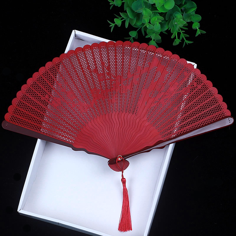 Suzhou Chinese Fan Classical Antique Fan Folding Fan Fan Retro Red