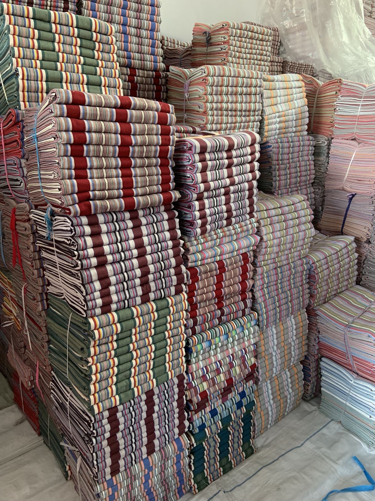 Deal with an inverted Ben money Qing Coarse Cloth National Striped Bed Bedding Nostalgia Single Piece Bed Linen Color Random Hair