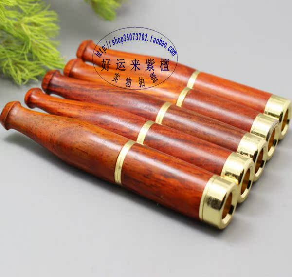 Natural red rosewood cigarette holder super filter core type cigarette smoking set cigarette holder double-layer filter mahogany