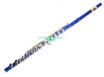 16 holes E key closed hole blue long flute instrument giver white bronze