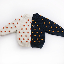 NANI WLQ girl knitted sweater 2019 spring and autumn new hand woven wool ball ball round collar sleeve recommended