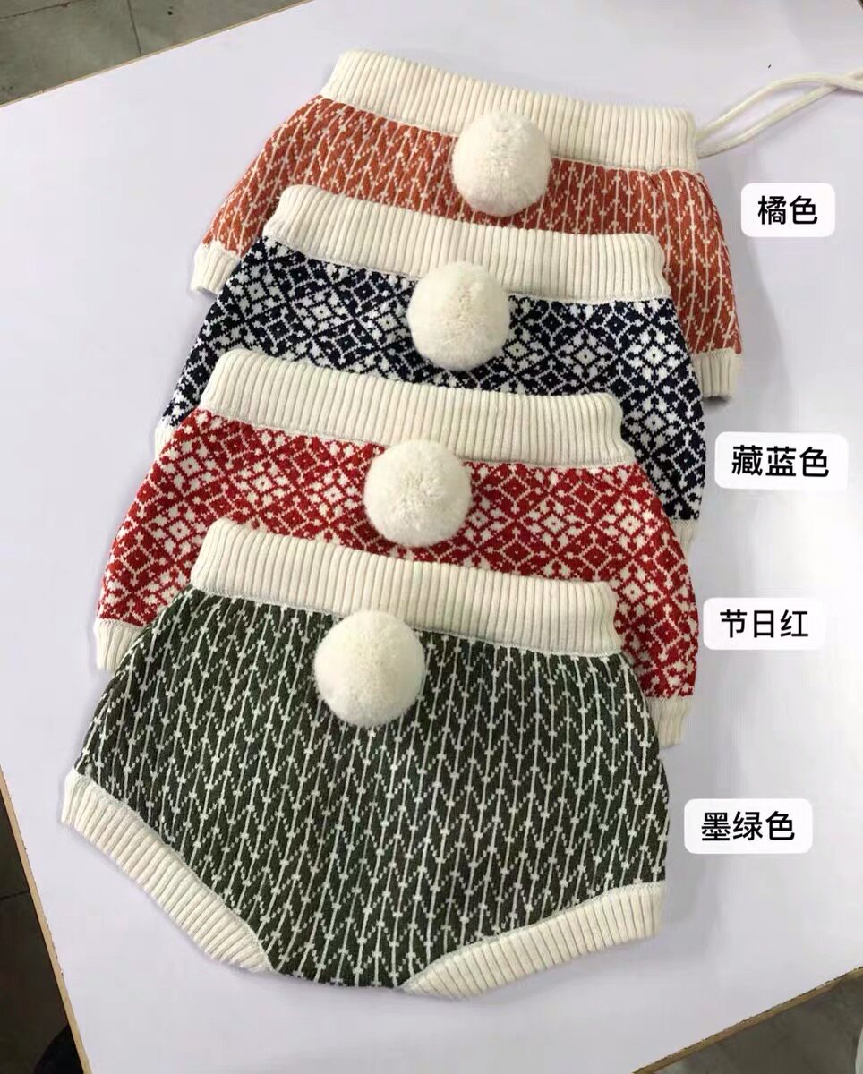 2021 autumn and winter new outerwear shorts girls foreign style cute baby rabbit tail shorts sweater suit
