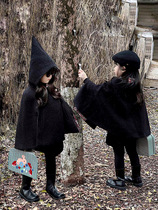 NANI girls autumn and winter new woolen coat baby windproof cloak foreign style cloak wizard hat woolen coat