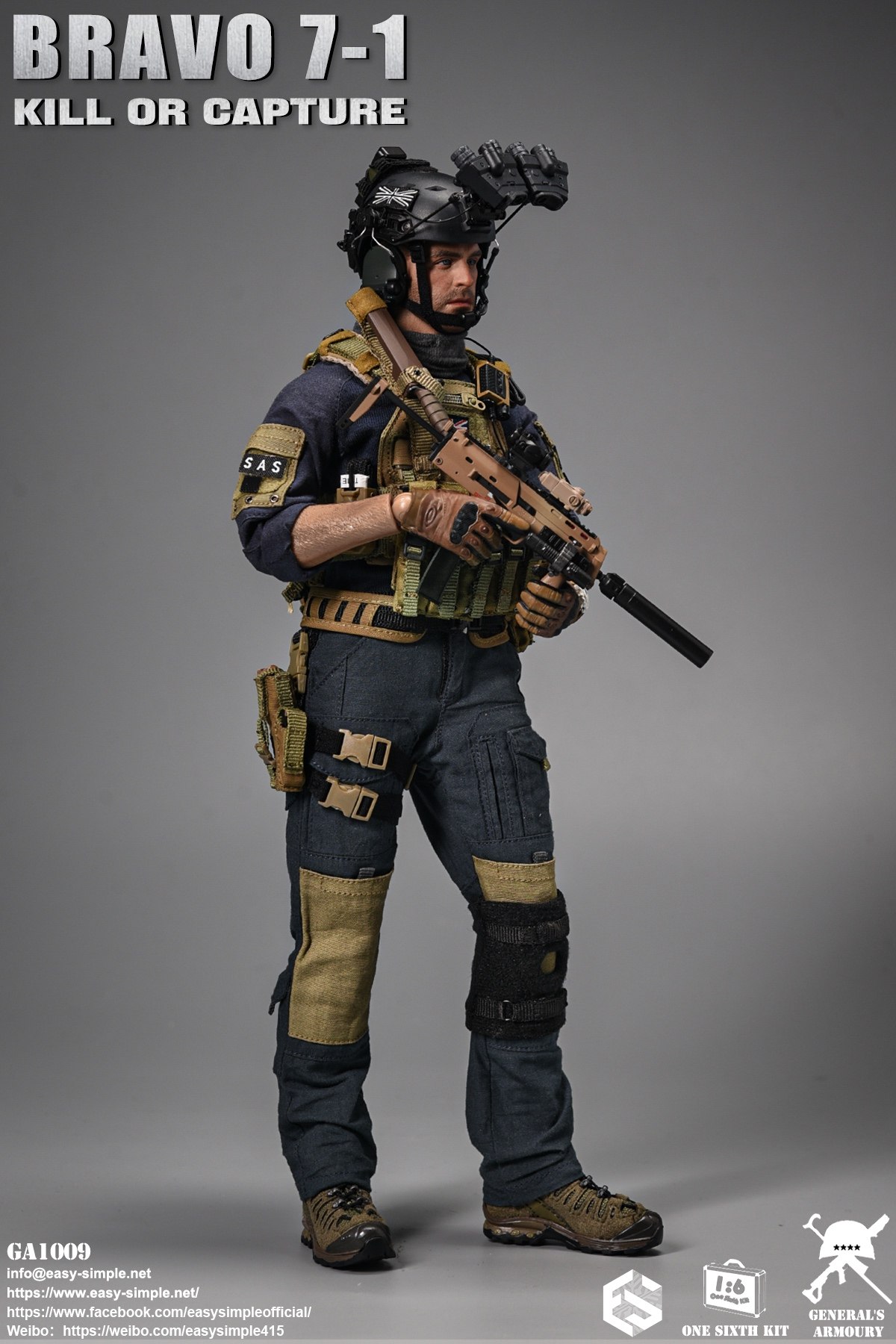 Easy&Simple GA1009 1/6 Call of Duty BRAVO 7-1 SAS Soap Action