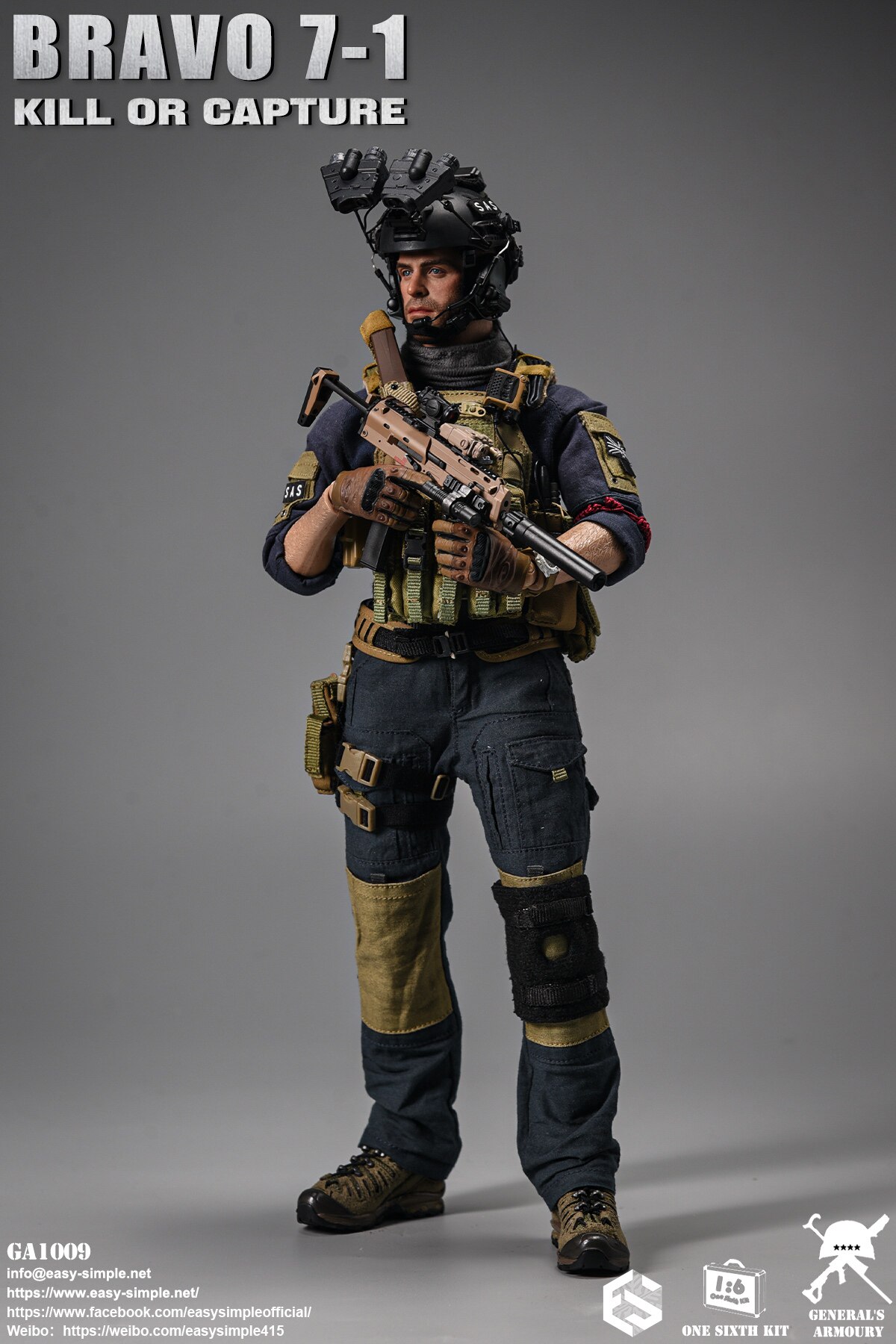 Easy&Simple GA1009 1/6 Call of Duty BRAVO 7-1 SAS Soap Action