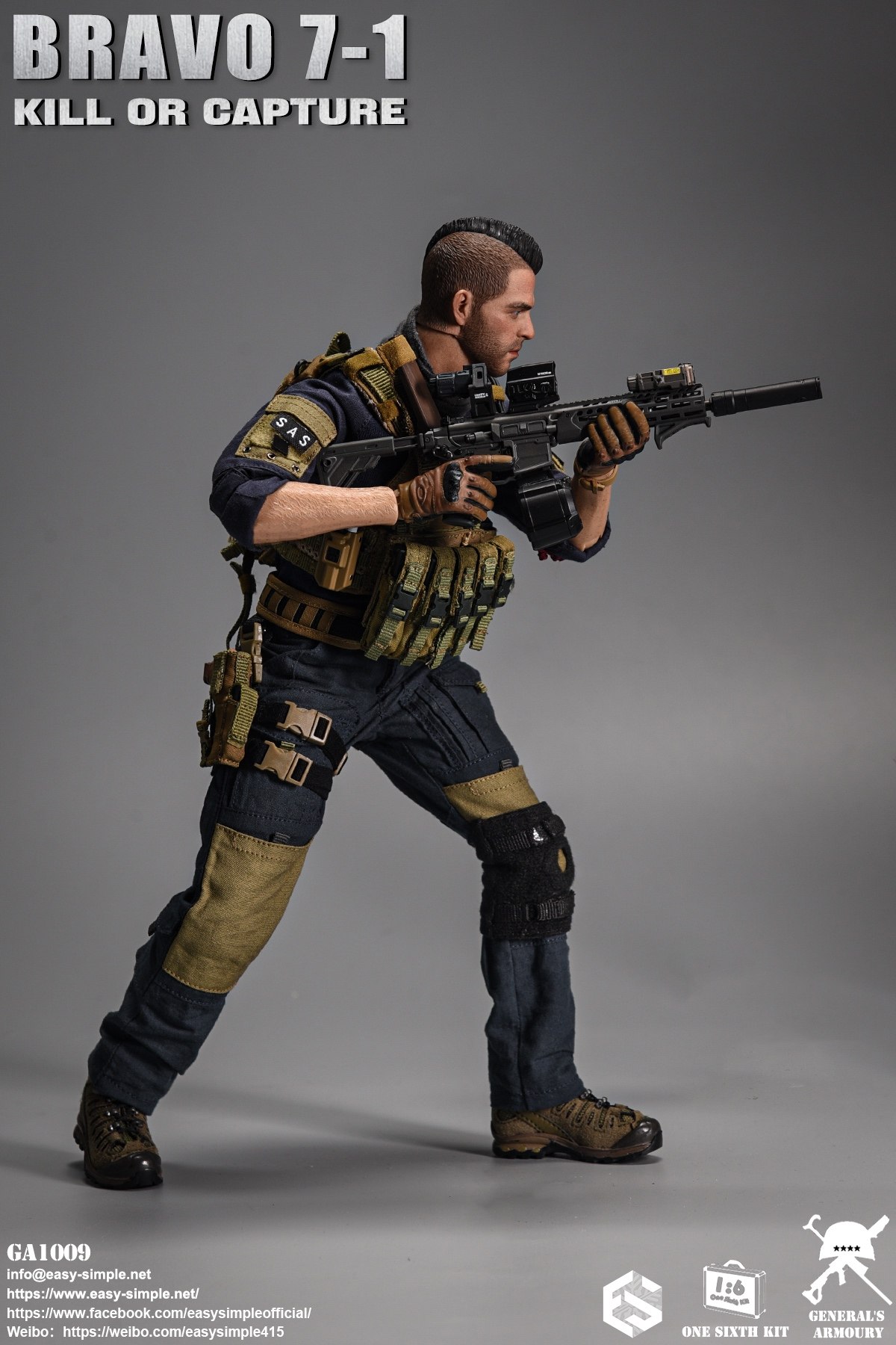 Easy&Simple GA1009 1/6 Call of Duty BRAVO 7-1 SAS Soap Action