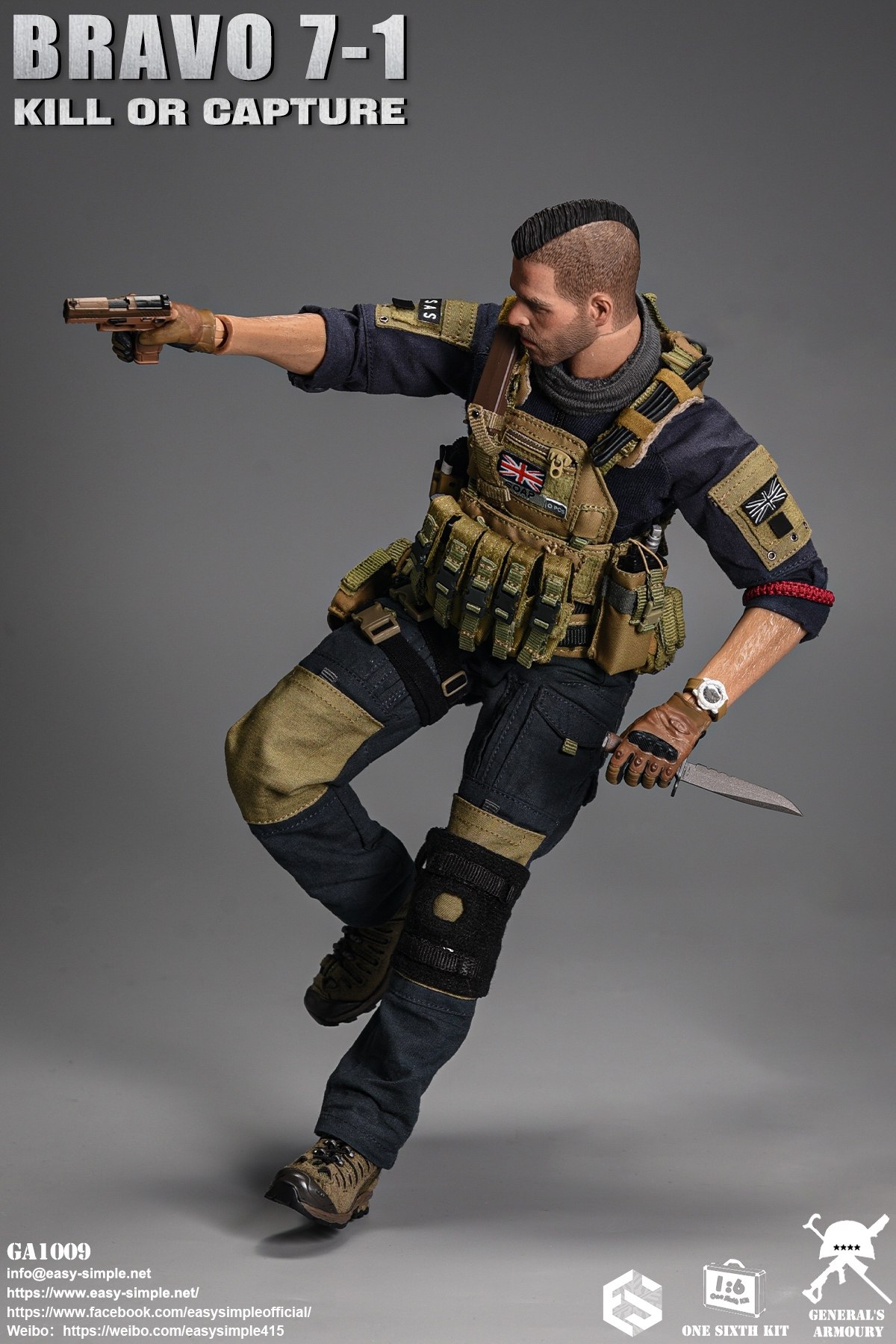 Easy&simple BRAVO-7 ミリタリー フィギュア 未開封 Easy&Simple GA1009 1/6 Call of Duty BRAVO 7-1 SAS Soap Action