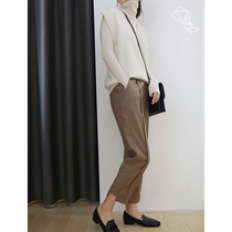 Mud brothers store high price trousers Commuter casual a pair of thin legs long elastic waist straight pants