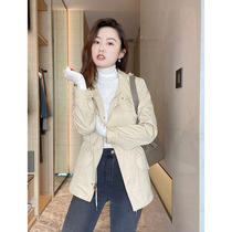 Muds shop windproof hooded jacket Japan imported windbreaker fabric anti-wrinkle high-neck drawstring tooling