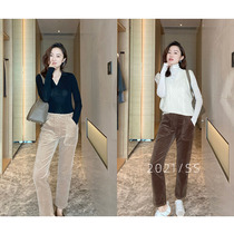 Mud brothers shop warm full accent autumn and winter retro cotton texture corduroy straight pants thin