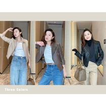 Muds shop New Zealand JIN mouth lambskin motorcycle leather jacket classic motorcycle leather jacket jacket