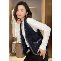Brother Mus shop Xiaoxiang woven vest Exclusive floral yarn limited silhouette woven bright silk