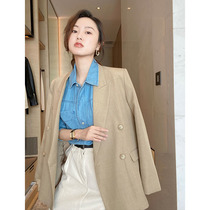 Mud brothers shop cabinet 2000 craft leisure temperament loose double-breasted blazer women autumn and winter