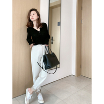 Mud brothers shop fried chicken rare lime white washed jeans straight-through retro wide legs stretch