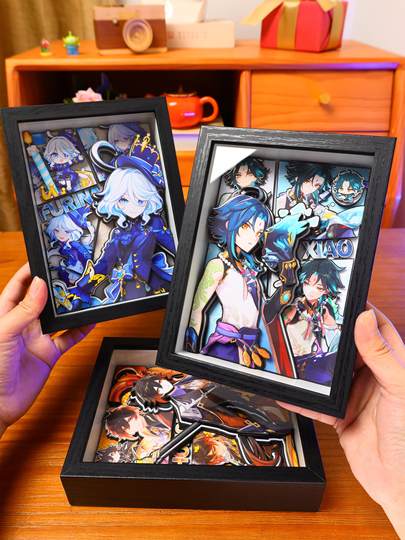 原神散兵雷电将军芙宁娜钟离魈温迪3D手办周边立体画摆件手工礼物