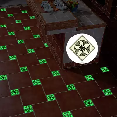 Living room luminous corner pasting flower beautiful sewing tile sticker paper waterproof and wear-resistant anti-collision pasting hole beautifying decorative floor stickers