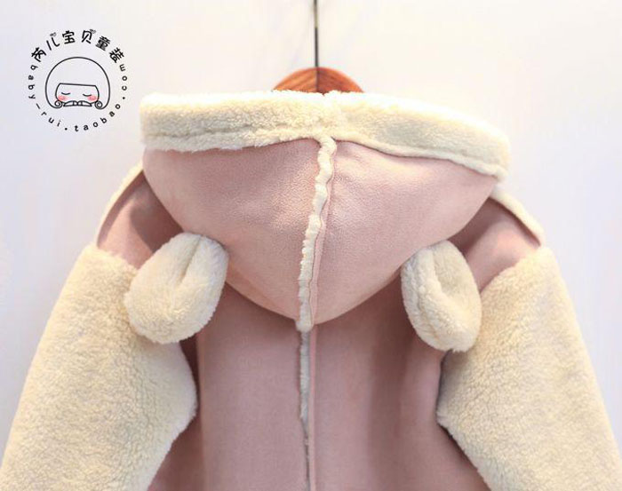 Thu đông 2018 bé gái mới phiên bản Hàn Quốc của áo khoác dài trùm đầu cộng với áo nhung dày cho bé phiên bản Hàn Quốc của áo trùm đầu áo phao bé gái