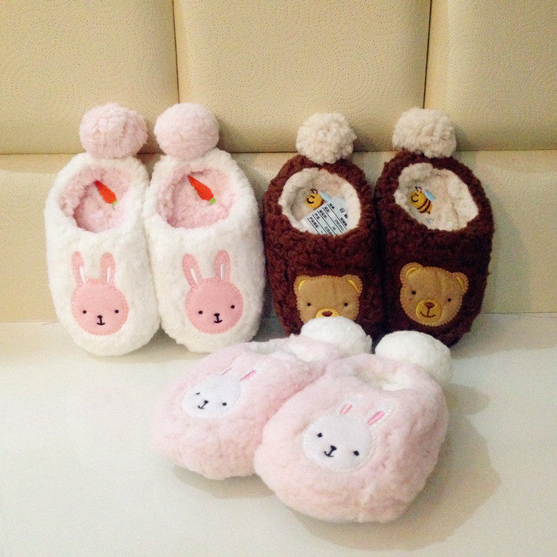 Pantoufles enfants en suède pour hiver - semelle caoutchouc - Ref 1017992 Image 8