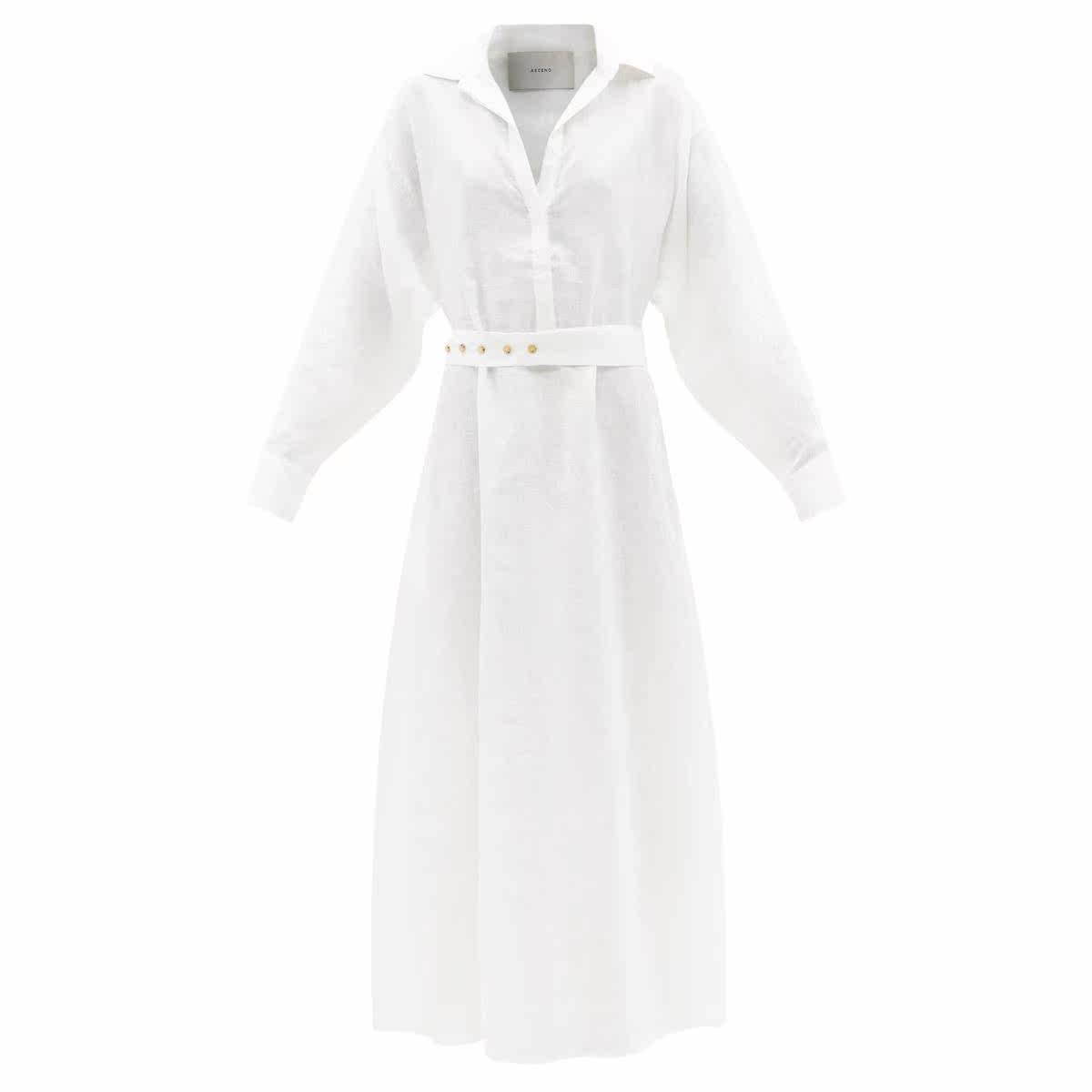 Asceno Porto Flax Thin Yarn Foreign Dress 2022 New Spring Summer Ladies Luxury