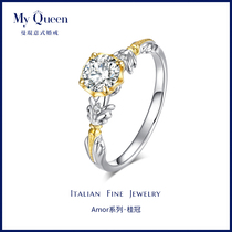 Mankun diamond ring custom proposal Diamond Ring Lady 30 points 50 points gia natural bare stone round real diamond