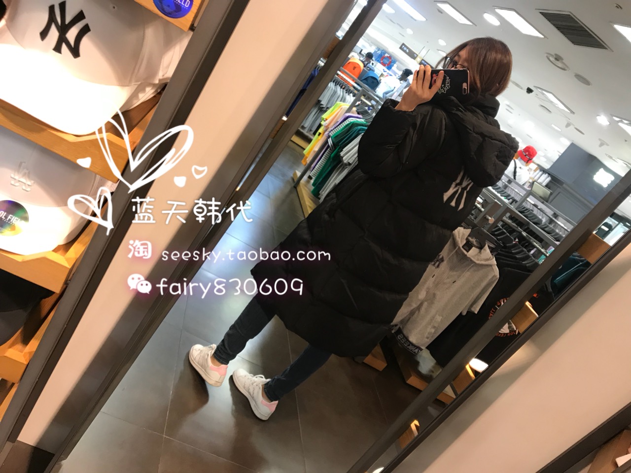 MLB Hàn Quốc mua đàn ông và phụ nữ DJ01 với cùng một chiếc áo khoác dài thể thao giản dị NY Yankees áo phao nhung