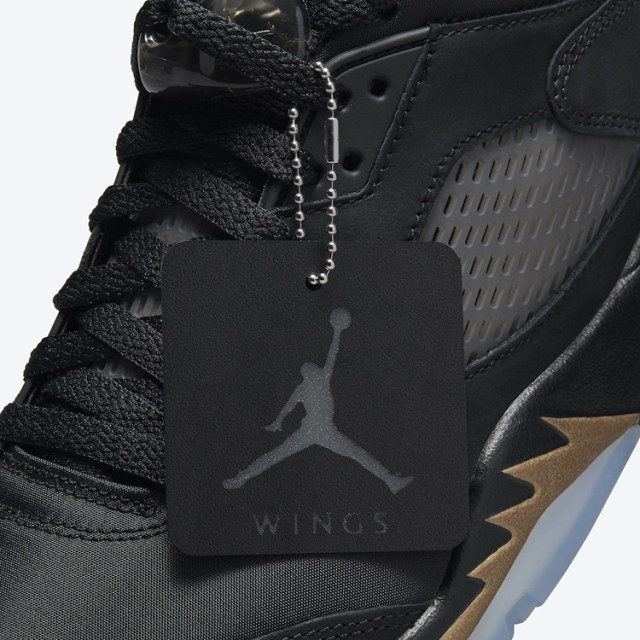 Niu coo coo AirJordan5LowAJ5Wings ສີດໍາຄໍາກິລາເກີບບ້ວງ DJ1094-001