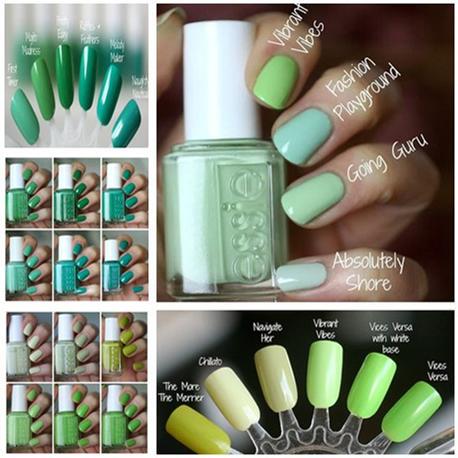 American Essie Nail Polish Green Series: Army Green, Emerald, Kiwi, Mustard, Turquoise, Fresh Grass. No Returns or Exchanges