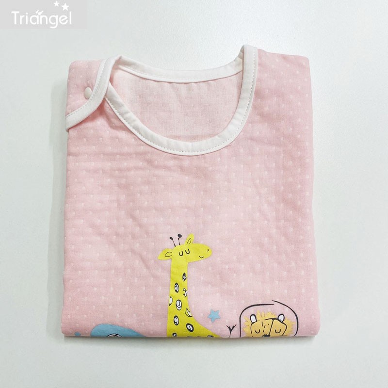 (Flaw Handling) Baby Vest Skirt Type Sleeping Bag Double Layer Pure Cotton Gauze Newborn Baby Anti Kick Is Thin by Summer