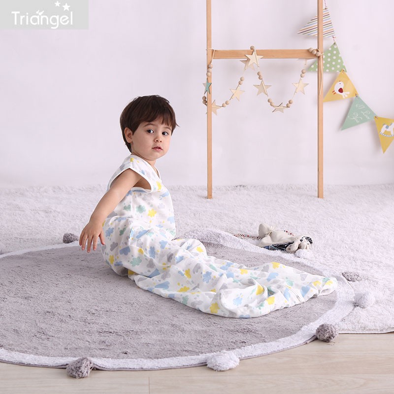 (Defect treatment) baby vest integrated sleeping bag double layer bamboo fiber gauze children's summer thin anti-kick quilt
