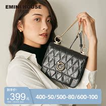 Imini bag 2020 new fashion all-in-one shoulder oil wax cowhide womens bag Lingge chain small square bag