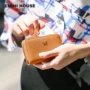 Túi xách Emini dễ dàng mang theo túi ly hợp thực tế nhỏ gọn tinh tế đa chức năng khóa túi da mềm gói thẻ ví móc chìa khóa nam da thật