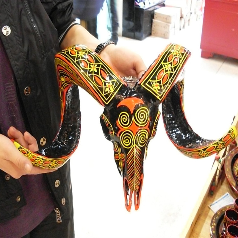 Xichang Liangshan Sichuan Specialty Yi Nationality Lacquer Ware Sheep Head Pendant Handicraft Decoration - Taobao