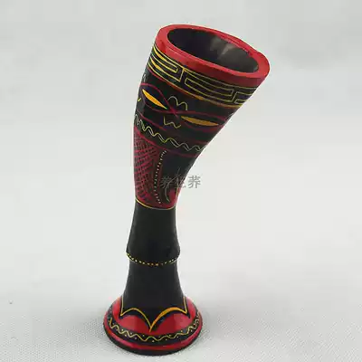 Sichuan Liangshan Yi lacquerware horn wine glass Folk craft gift decoration traditional handmade text play